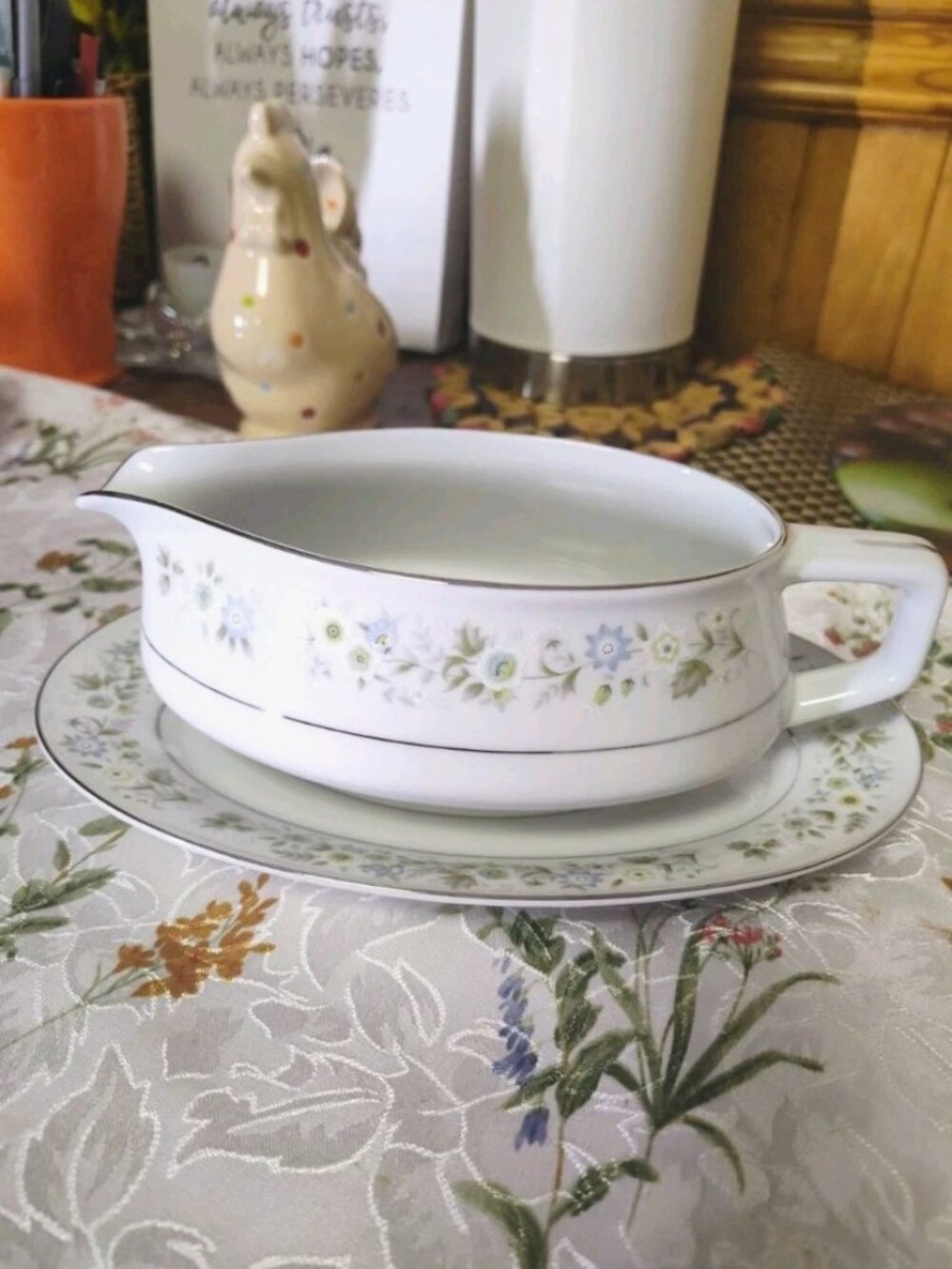 Imperial China By W. Dalton 745 Wild Flower Gravy Boat with Under plate